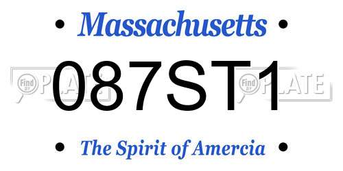 087ST1 Massachusetts License Plate
