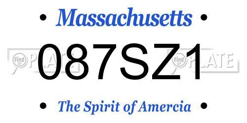 087SZ1 Massachusetts License Plate