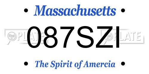 087SZI Massachusetts License Plate