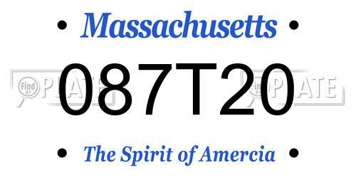 087T20 Massachusetts License Plate