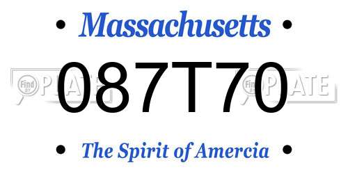 087T70 Massachusetts License Plate