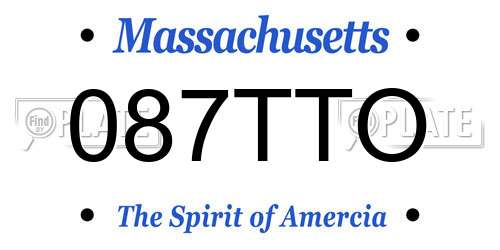 087TTO Massachusetts License Plate