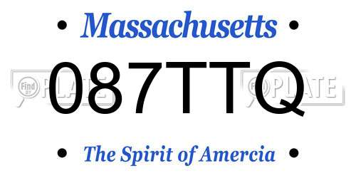 087TTQ Massachusetts License Plate