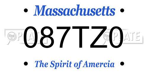 087TZ0 Massachusetts License Plate