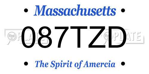 087TZD Massachusetts License Plate