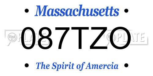 087TZO Massachusetts License Plate