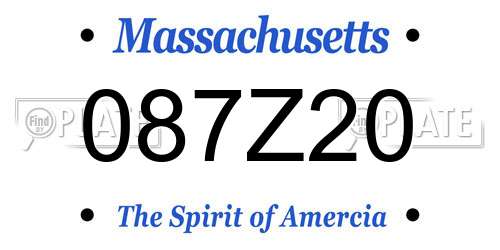 087Z20 Massachusetts License Plate