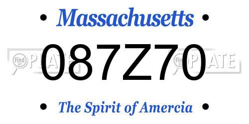087Z70 Massachusetts License Plate