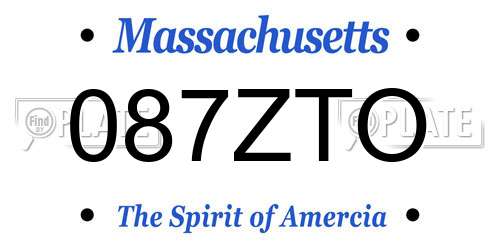 087ZTO Massachusetts License Plate