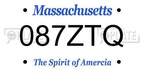 087ZTQ Massachusetts License Plate