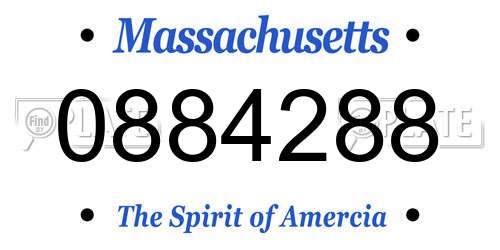 0884288 Massachusetts License Plate