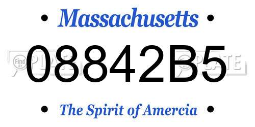 08842B5 Massachusetts License Plate