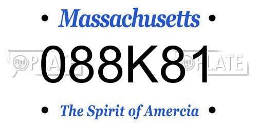088K81 Massachusetts License Plate