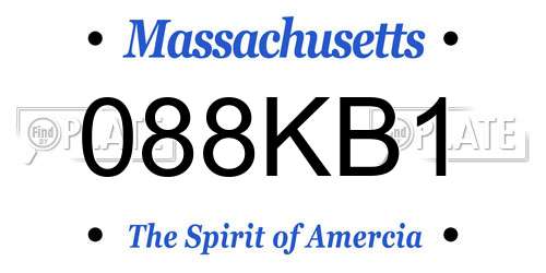 088KB1 Massachusetts License Plate