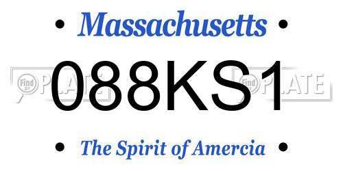 088KS1 Massachusetts License Plate