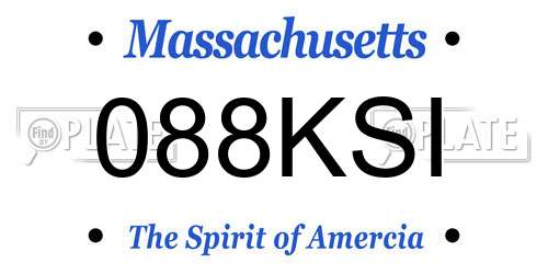088KSI Massachusetts License Plate