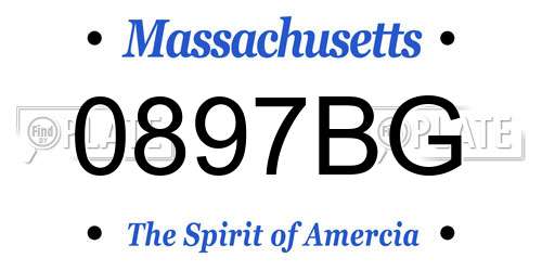 0897BG Massachusetts License Plate