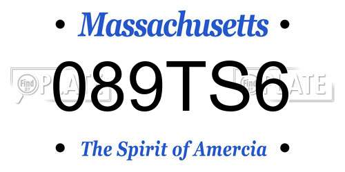 089TS6 Massachusetts License Plate