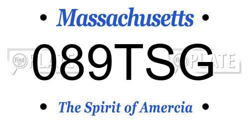 089TSG Massachusetts License Plate