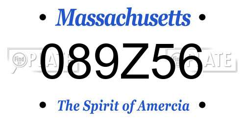 089Z56 Massachusetts License Plate