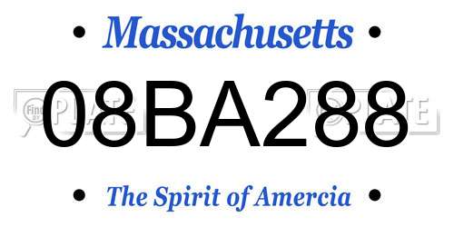 08BA288 Massachusetts License Plate