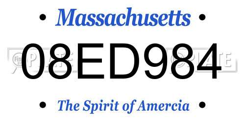 08ED984 Massachusetts License Plate