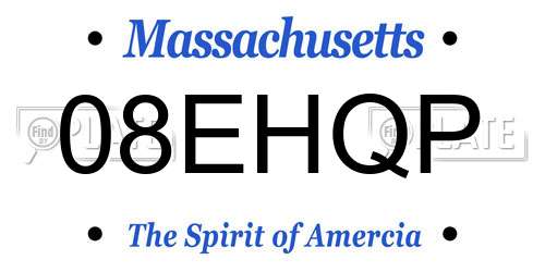 08EHQP Massachusetts License Plate