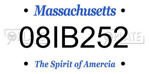 08IB252 Massachusetts License Plate