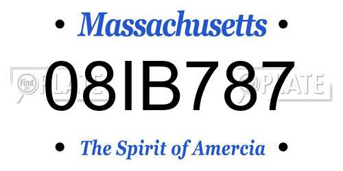 08IB787 Massachusetts License Plate