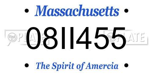 08II455 Massachusetts License Plate