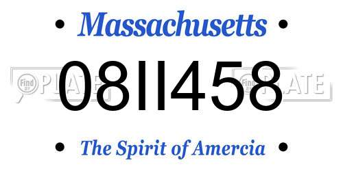 08II458 Massachusetts License Plate