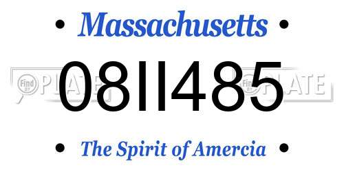 08II485 Massachusetts License Plate