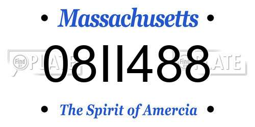 08II488 Massachusetts License Plate