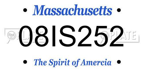 08IS252 Massachusetts License Plate
