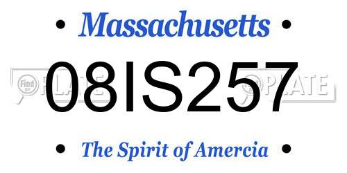 08IS257 Massachusetts License Plate