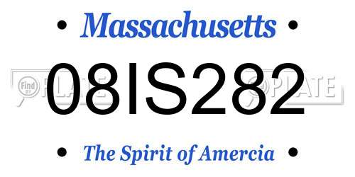 08IS282 Massachusetts License Plate