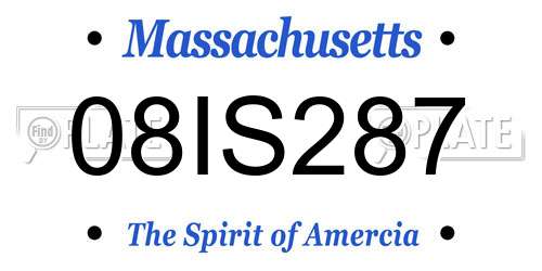 08IS287 Massachusetts License Plate