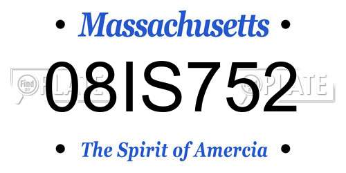 08IS752 Massachusetts License Plate