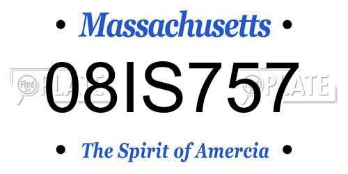 08IS757 Massachusetts License Plate