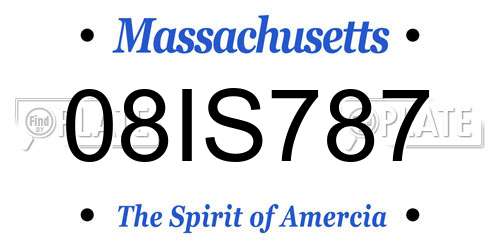 08IS787 Massachusetts License Plate