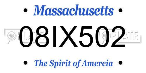08IX502 Massachusetts License Plate