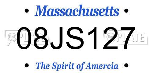 08JS127 Massachusetts License Plate