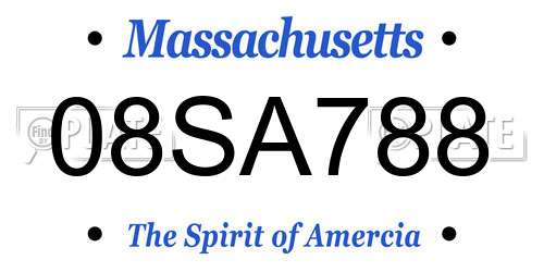 08SA788 Massachusetts License Plate