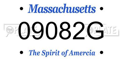 09082G Massachusetts License Plate
