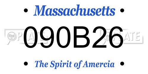 090B26 Massachusetts License Plate