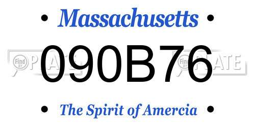 090B76 Massachusetts License Plate