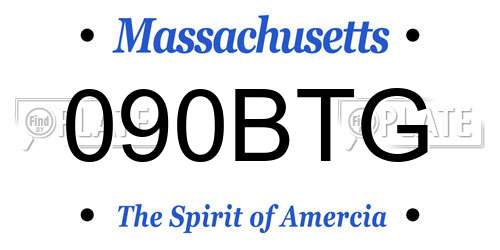 090BTG Massachusetts License Plate