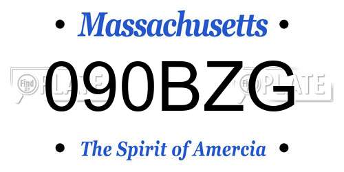 090BZG Massachusetts License Plate