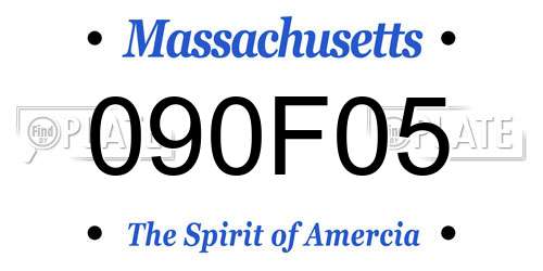090F05 Massachusetts License Plate