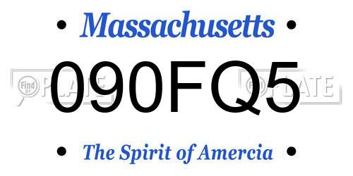 090FQ5 Massachusetts License Plate